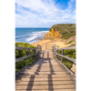 Xxl Wandbild Holztreppe Zum Einsamen Strand Hochformat Motivvorschau