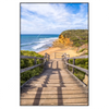 Xxl Wandbild Holztreppe Zum Einsamen Strand Hochformat Produktvorschau Frontal