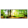 Xxl Wandbild Idyllischer Wald Bei Sonnenaufgang Panorama Produktvorschau Frontal
