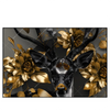 Xxl Wandbild Junger Hirsch Und Goldblumen Querformat Produktvorschau Frontal