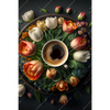 Xxl Wandbild Kaffee Inmitten Wunderschoener Blumen Hochformat Motivvorschau