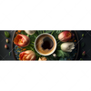 Xxl Wandbild Kaffee Inmitten Wunderschoener Blumen Panorama Motivvorschau
