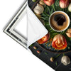 Xxl Wandbild Kaffee Inmitten Wunderschoener Blumen Quadrat Materialvorschau