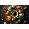 Xxl Wandbild Kaffee Inmitten Wunderschoener Blumen Querformat Motivvorschau
