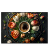 Xxl Wandbild Kaffee Inmitten Wunderschoener Blumen Querformat Produktvorschau Frontal