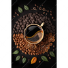 Xxl Wandbild Kaffee Mit Blattdekoration Hochformat Motivvorschau