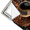 Xxl Wandbild Kaffee Mit Blattdekoration Quadrat Materialvorschau
