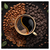 Xxl Wandbild Kaffee Mit Blattdekoration Quadrat Produktvorschau Frontal