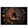 Xxl Wandbild Kaffee Mit Blattdekoration Querformat Produktvorschau Frontal