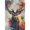 Xxl Wandbild Kreativer Hirsch Mit Farbspritzern Hochformat Motivvorschau