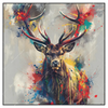 Xxl Wandbild Kreativer Hirsch Mit Farbspritzern Quadrat Produktvorschau Frontal