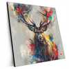 Xxl Wandbild Kreativer Hirsch Mit Farbspritzern Quadrat Produktvorschau Seitlich
