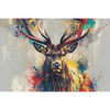 Xxl Wandbild Kreativer Hirsch Mit Farbspritzern Querformat Motivvorschau
