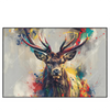 Xxl Wandbild Kreativer Hirsch Mit Farbspritzern Querformat Produktvorschau Frontal