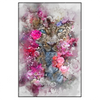 Xxl Wandbild Leopard Blumen Hochformat Produktvorschau Frontal