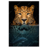Xxl Wandbild Leopard Im Wasser Hochformat Produktvorschau Frontal