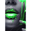Xxl Wandbild Lippen Silber Gruen Hochformat Motivvorschau