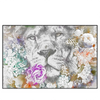 Xxl Wandbild Loewe Blumen Querformat Produktvorschau Frontal