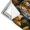 Xxl Wandbild Majestaetischer Tiger Im Dschungel Querformat Materialvorschau