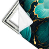 Xxl Wandbild Marmor Blueten In Tuerkis Gold Hochformat Materialvorschau