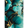 Xxl Wandbild Marmor Blueten In Tuerkis Gold Hochformat Motivvorschau