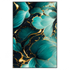 Xxl Wandbild Marmor Blueten In Tuerkis Gold Hochformat Produktvorschau Frontal