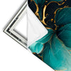 Xxl Wandbild Marmor Blueten In Tuerkis Gold Quadrat Materialvorschau