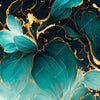 Xxl Wandbild Marmor Blueten In Tuerkis Gold Quadrat Motivvorschau