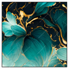 Xxl Wandbild Marmor Blueten In Tuerkis Gold Quadrat Produktvorschau Frontal