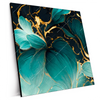 Xxl Wandbild Marmor Blueten In Tuerkis Gold Quadrat Produktvorschau Seitlich