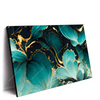 Xxl Wandbild Marmor Blueten In Tuerkis Gold Querformat Produktvorschau Seitlich