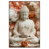 Xxl Wandbild Meditierender Buddha Mit Blueten Hochformat Produktvorschau Frontal