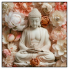 Xxl Wandbild Meditierender Buddha Mit Blueten Quadrat Produktvorschau Frontal