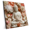 Xxl Wandbild Meditierender Buddha Mit Blueten Quadrat Produktvorschau Seitlich