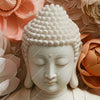 Xxl Wandbild Meditierender Buddha Mit Blueten Quadrat Zoom