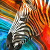 Xxl Wandbild Modernes Buntes Zebra Querformat Zoom