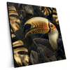 Xxl Wandbild Monstera Und Tukan Gold Quadrat Produktvorschau Seitlich