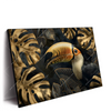 Xxl Wandbild Monstera Und Tukan Gold Querformat Produktvorschau Seitlich