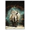 Xxl Wandbild Nashorn Zerstoert Wand Hochformat Produktvorschau Frontal