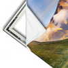 Xxl Wandbild Nebel Und Regenbogen Zwischen Den Bergen Querformat Materialvorschau