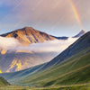 Xxl Wandbild Nebel Und Regenbogen Zwischen Den Bergen Querformat Zoom