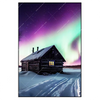 Xxl Wandbild Nordlichter Ueber Einem Holzhaus Hochformat Produktvorschau Frontal