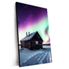 Xxl Wandbild Nordlichter Ueber Einem Holzhaus Hochformat Produktvorschau Seitlich