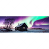 Xxl Wandbild Nordlichter Ueber Einem Holzhaus Panorama Motivvorschau