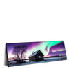 Xxl Wandbild Nordlichter Ueber Einem Holzhaus Panorama Produktvorschau Seitlich