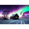 Xxl Wandbild Nordlichter Ueber Einem Holzhaus Querformat Motivvorschau