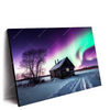 Xxl Wandbild Nordlichter Ueber Einem Holzhaus Querformat Produktvorschau Seitlich