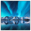 Xxl Wandbild Nordlichter Und Schneebedeckte Berge Quadrat Produktvorschau Frontal
