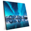 Xxl Wandbild Nordlichter Und Schneebedeckte Berge Quadrat Produktvorschau Seitlich