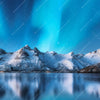 Xxl Wandbild Nordlichter Und Schneebedeckte Berge Quadrat Zoom